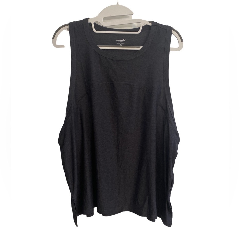 Old Navy Active Cloud 94 Soft Tank Top XL Dark Grey Sleeveless Crewneck - Picture 2 of 5